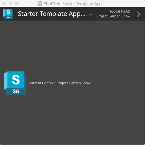 Toolkit starter app default GUI