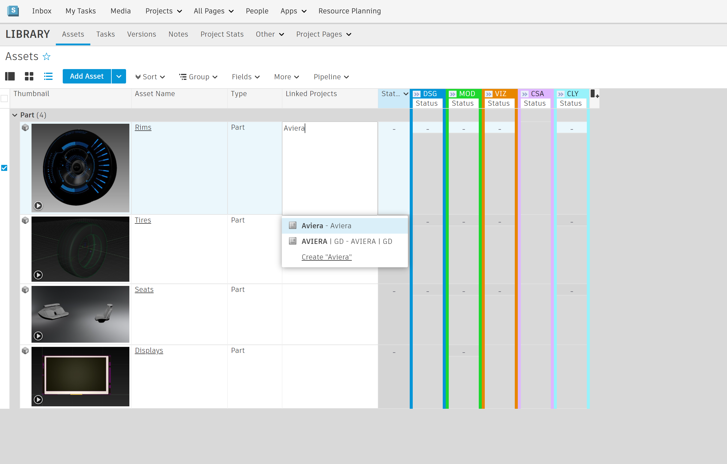 Library Project Linked Projects Field