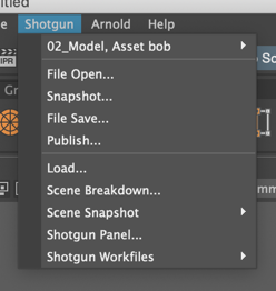 ShotGrid Menu project actions