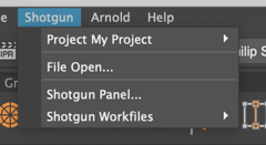 ShotGrid Menu project actions